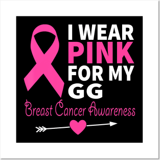 I Wear Pink For My GG Ribbon Family Love Posters and Art